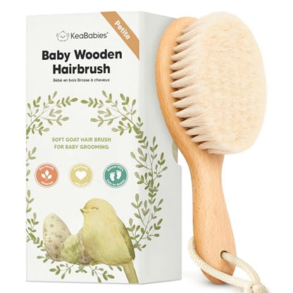 Wooden Baby Hair Brush for Toddler, Infant Cradle Cap (Walnut, Petite) - color: Walnut, size: Oval, Petite 5"
