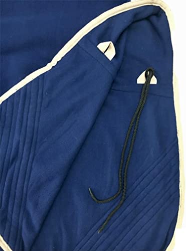 Majestic Ally Anti Pill Fleece Horse Blanket/Sheet with Silver Braided Rope (Navy, 76) - color: Navy, size: 76