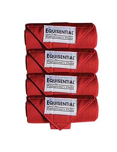 Equisential by Professionals Choice Equine Standing Bandage Wrap Value Pack, Set of 4 (Universal Size) - color: Crimson Red