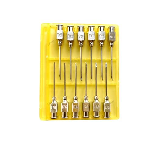 Veterinary Needles, Cattle Needle Poultry Injection Needles 12 Sticks,Suitable for Pigeons, Chickens, Ducks, Geese, Pigs, Sheep, Horses (14X30 17G) - color: 14X30 17G