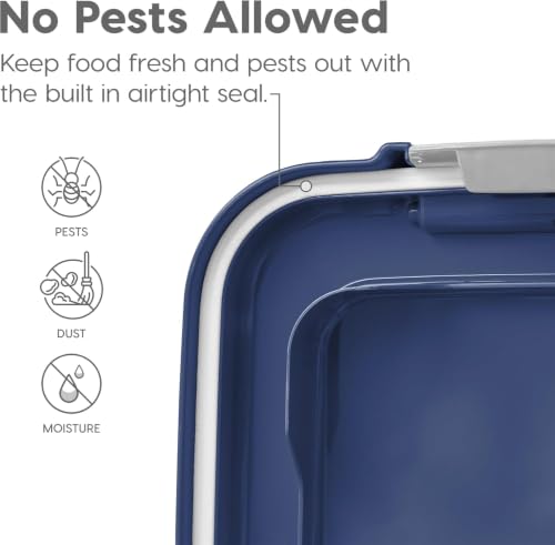 IRIS USA Dog Food Storage Container, Up to 30+11 lbs, Gray/Dark Gray - color: Navy
