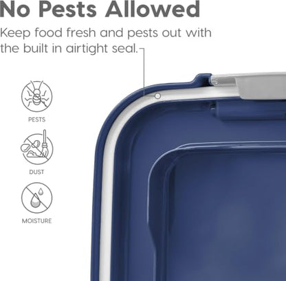 IRIS USA Dog Food Storage Container, Up to 30+11 lbs, Gray/Dark Gray - color: Navy