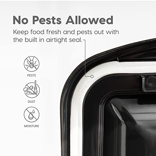 IRIS USA Dog Food Storage Container, Up to 50 lbs, Black, Made in USA - color: Black, size: 50 lbs