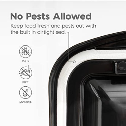 IRIS USA Dog Food Storage Container, Up to 25 lbs, Black, Made in USA - color: Black, size: 25 lbs