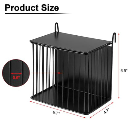 Metal Hay Rack for Rabbits, Rabbit Hay Feeder with Tops-Square Bunny Feeder | Metal Frame Hanging Hay Rack-Hay Holder with Built-in Hooks, Feeding Supply for Guinea Pigs, Chinchillas, Rabbits - size: 6.7x4.7x6.9