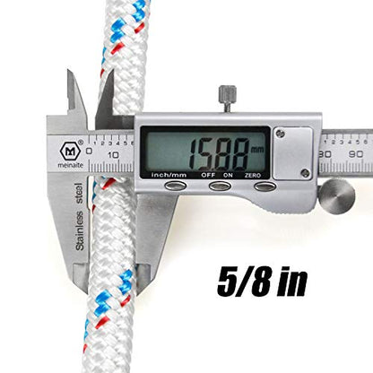 Perantlb Double Braid Rope, 5/8 inch by 150 feet, Weather Resistant Polyester Material, can be Used as Climbing Rope, Boat Rope…