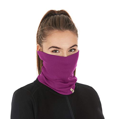 100% Merino Wool - Midweight Neck Gaiter - Skiing Neck Warmer - Winter Face Mask - Multipurpose Headwear - color: Radient Violet