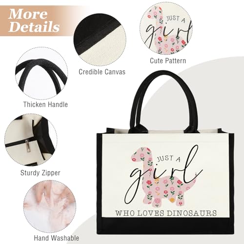 GevGuxLuo Tote Bag for Women Animal Lover Bag Gift for Women - color: Dinosaurs