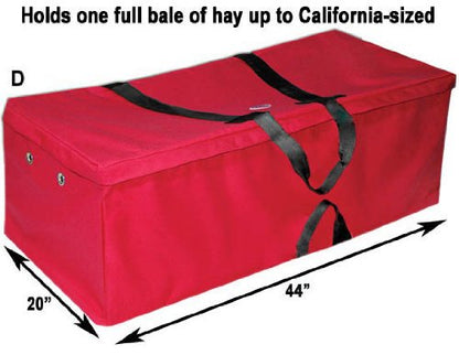 Derby Originals Hay Bale Bag Large 600D Waterproof with Leaf & Basket Hand Tooled Leather Accents 44" x 20" x 16"