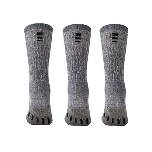 MERIWOOL Merino Wool Hiking Socks for Men and Women – 3 Pairs Midweight Cushioned – Warm n Breathable - color: Gray, size: Large