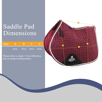 Harrison Howard Close Contact Horse Saddle Pad, Jumping Saddle Pad - color: Burgundy