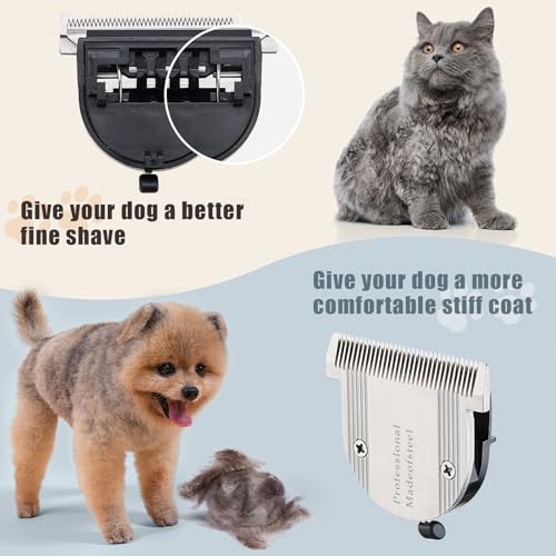 5 in 1 Fine Replacement Blades Compatible with Wahl Bravura Clipper | Chromado，Creativa，Figura Dog Clippers for Dogs Grooming （for Larger Animals） - color: Grey-4