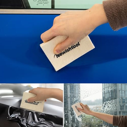NEWISHTOOL Wool Felt Squeegee Window Tint Tool 2 Sizes Shrink Wool Squeegee | Soft Felt Block for Window Tinting, Scratch-Free Window Tint Squeegee Card Squeegee for Vinyl Dry / Wet Applicator - size: 2 PCS Rectangular