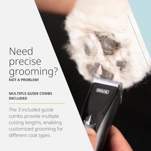 Wahl Pro Animal Fidela Cordless Hair Trimmer, Perfect for Sensitive Areas | Gentle Trimmer for Sensitive Areas, 2 Hour Runtime, 6000 RPM Cutting Power, 0.3 mm Close Cut, Includes 3 Guide Combs