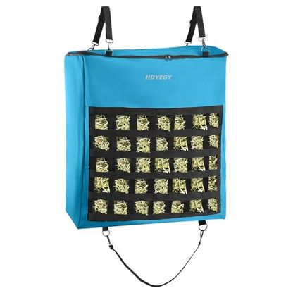 1Pcs Hay Bag for Horse,Slow Feed Bag Heavy Duty 1200D Oxford Fabric Hay Bag with Front Hay Nets Design and Zipper Large Top Load Feeding Bag for Horses and Livestock,24x11x24 Inch