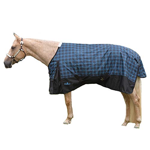 NorthernLite 600 Denier Waterproof Turnout Rain Sheet (76", Teal Plaid) - color: Teal Plaid, size: 76"