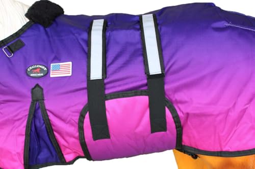 1680D Miniature Foal Pony Donkey Weanling Winter Blanket 519TS07-S - color: Berry Ombre, size: 32-36 Inches (Small)
