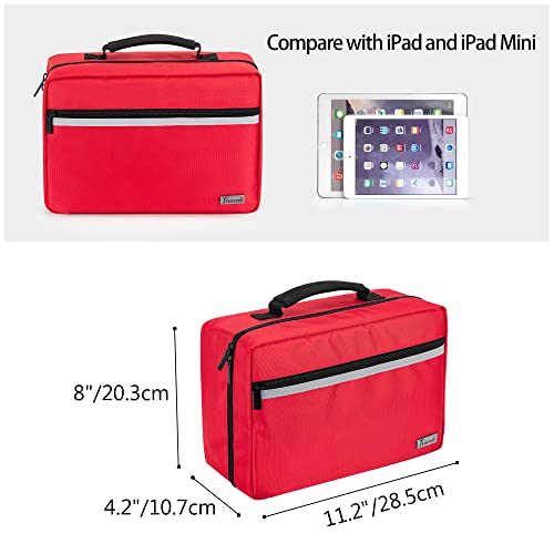 Trunab First Aid Trauma Bag with 2 Inner Flaps, Medical Supplies Pouch,Red - color: Red