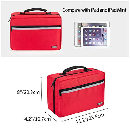 Trunab First Aid Trauma Bag with 2 Inner Flaps, Medical Supplies Pouch,Red - color: Red