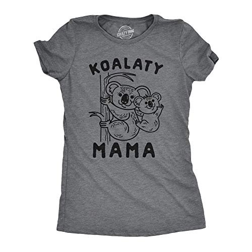 Funny Animal T Shirts for Mom Cute Mothers Day Tees with Funny Sayings Mama Bear Tees - color: Dark Heather Grey - Koalaty Mama, size: Small