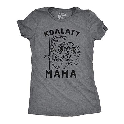 Funny Animal T Shirts for Mom Cute Mothers Day Tees with Funny Sayings Mama Bear Tees - color: Dark Heather Grey - Koalaty Mama, size: Medium