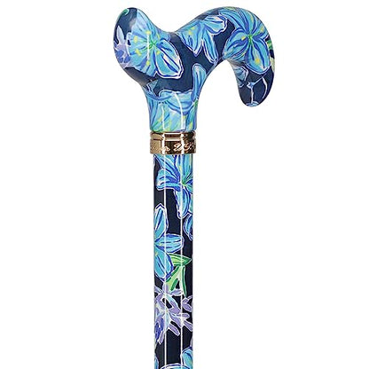 Royal RC Canes Walking Sticks for Men and Women - Stylish Designer Fashionable Adjustable Derby Canes - Lightweight Aluminum Cool Walking Sticks with HD Patterns - color: Dark Blue (Multicolor)