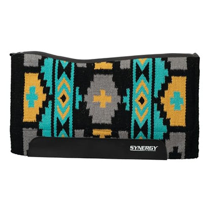 Weaver Equine Synergy Contoured Performance Saddle Pad - color: Black/Radiance, size: 32" x 34"