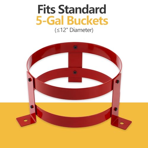 5 Gallon Bucket Holder 12 Inch Diameter | Bucket Holder Rack for RV, Truck, Cart, UTV, Landscape Trailer