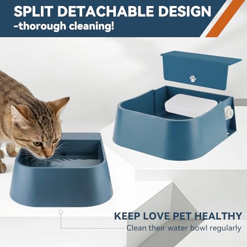 Dog Automatic Water Dispenser, Self Filling Dog Water Bowl with 1/2” Female Anti-Bite Metal Pipe & 3/4" Adapter, Outdoor Animals Refill Pet Water Trough for Cats Chickens Goats, 2L
