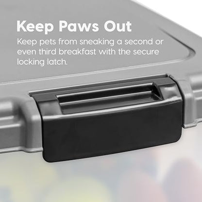 IRIS USA Dog Food Storage Container, Up to 30+11 lbs, Gray/Dark Gray - color: Silver