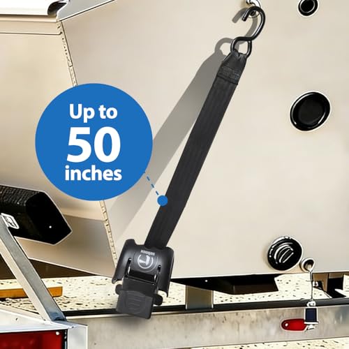 Retractable Transom Boat Tie Down Straps Boat Trailer Tie Down Strap 2x43-Inch, 2500lbs Break Strength with Quick Release Lock (Plastic) - style: Plastic