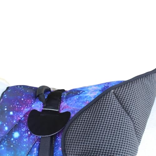 Horse Neoprene Padded Anti-Slip Bareback Saddle Pad Blue Plaid 39TS04 - color: Galaxy, size: 24" L x 35" W