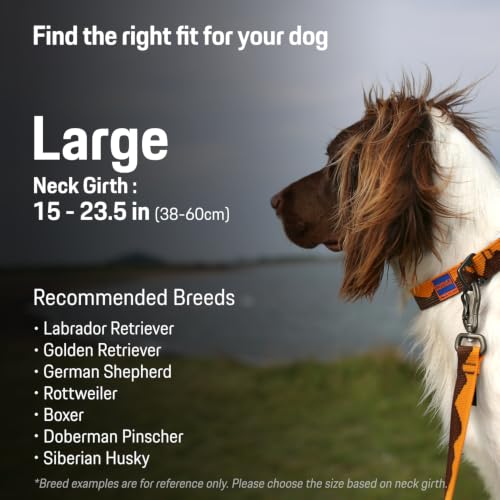 Charlie’s Backyard Teton Dog Collar, Urban to Trail Lightweight & Adjustable with Quick Release DURAFLEX Buckle, Durable D-Ring & All-Day Comfort, Sunset Peaks, Large - color: Sunset Peaks, size: Large