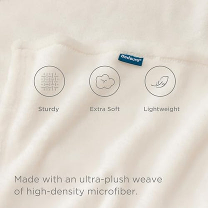 Bedsure GentleSoft Fleece Bed Blankets Full Size Cream - Soft Lightweight Plush Fuzzy Cozy Luxury Blanket Microfiber, 84x90 inches - color: 01 - Cream, size: Full (84" x 90")