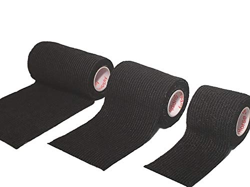 2 Inch Self Adhesive Bandage Wrap & Athletic Tape - 6Pk, Black - color: Black, size: 6 Rolls