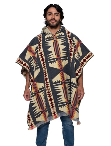 Alpaca Land, Handmade Ecuadorean Alpaca Wool Ponchos - color: Grey Atacames