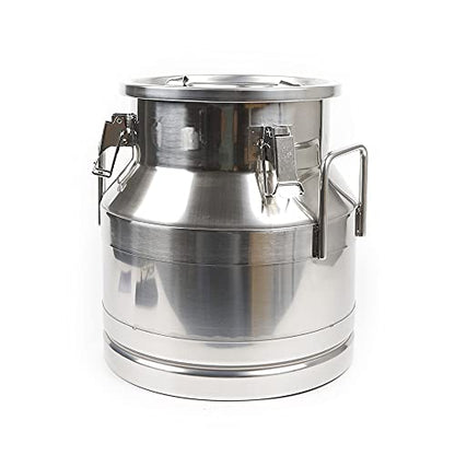 Milk Can 3.2 Gallon Food Grade Stainless Steel Milk Transport Can Milk Bucket Wine Pail Bucket Milk Can Tote Jug with Sealed Lid for Milk Wine Liquid Storage Container (3.2 Gallon / 12 Liters) - color: 3.2 Gallon / 12 Liters