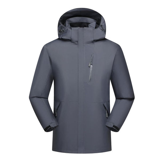 Men's Waterproof Shell Jacket, Lightweight Windbreaker Raincoat, Outdoor Trench Coat - color: Gray, size: X-Large