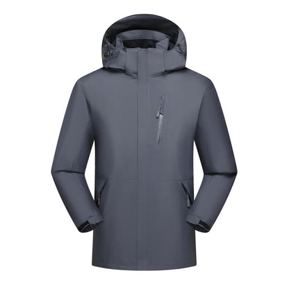 Men's Waterproof Shell Jacket, Lightweight Windbreaker Raincoat, Outdoor Trench Coat - color: Gray, size: Medium