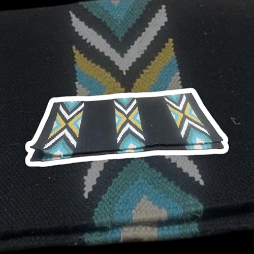 Majestic Ally Western Saddle Blanket, Canyon Diamond Design, New Zealand Wool, Handwoven Horse Tack, 36x34 Inches - color: Black Turquoise