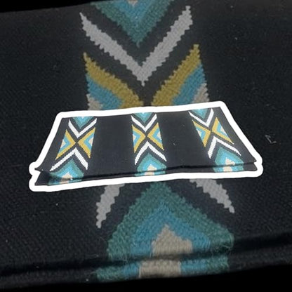 Majestic Ally Western Saddle Blanket, Canyon Diamond Design, New Zealand Wool, Handwoven Horse Tack, 36x34 Inches - color: Black Turquoise