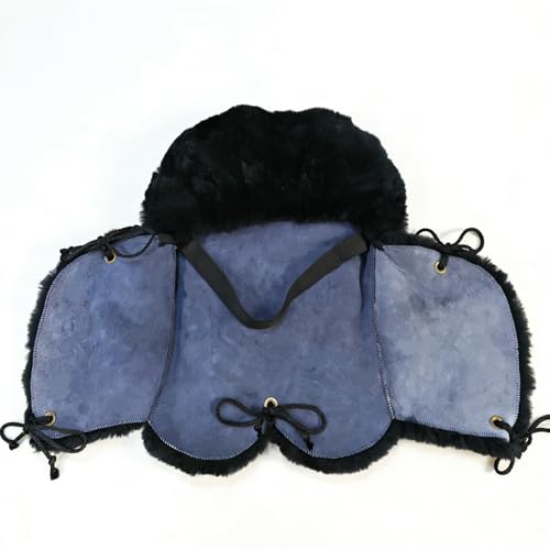 Sheepskin Saddle Seat Cover，Genuine Sheepskin Western Saddle Pad - color: Black