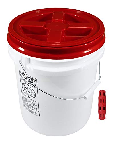Poly Farm 100 Mil Extra Heavy Duty 20 Liter (5.28 Gallon) Gamma Seal Bucket (Red) - color: Red