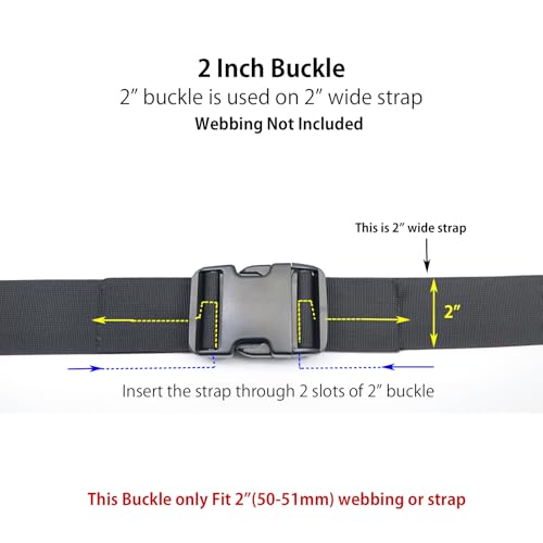 Quick Side Release Buckle, Heavy Duty Plastic Snap Buckle Clip Clasp Fasteners for Backpack Strap - style: 2 Inch - 2 Pieces