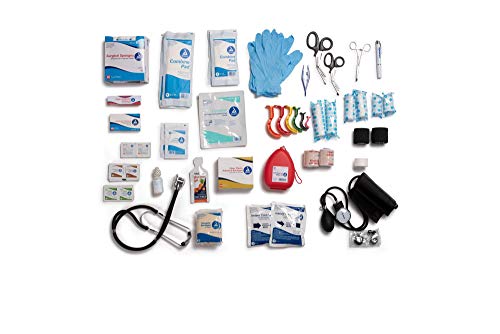 Scherber First Responder Fully-Stocked Professional Essentials EMT/EMS Trauma Kit | HSA/FSA Approved | Reflective Bag w/8 Zippered Pockets & Compartments & 200+ First Aid Supplies - Orange - color: Orange