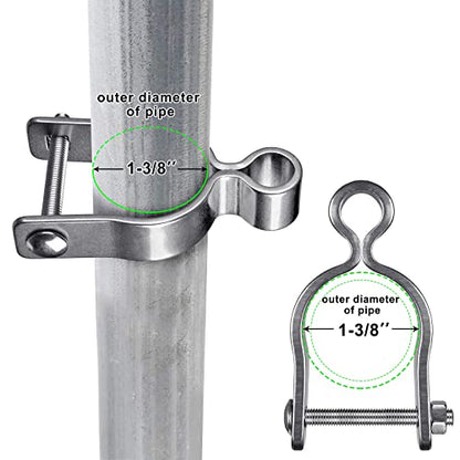Insaga 304 Stainless Steel Gate Hinges 2Pcs for 1-3/8" Chain Link Fence Post, Heavy Duty Female Hinges with 5/8" Pin, Nut/Bolt Included - Fit Barn, Farm, Cattle Gates - color: Female-1-3/8''-2pcs