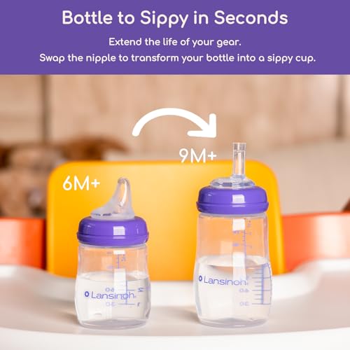 CHUBBIEE Straw Sippy Nipples Compatible with Lansinoh Bottles, 4-Pack - color: Sippy Straw