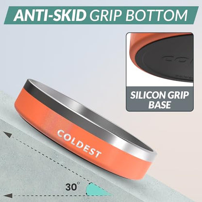 Coldest Dog Bowl - Anti Rust Metal, Non Slip, 3 Layers Insulated Stainless Steel Dog Bowls - Spill Proof & Heavy Duty - Water Bowl for Dogs, Cats & Pets, Dish Washer Safe (21 oz, Mars Red Glitter) - color: Candy Red Glitter, size: 21 oz