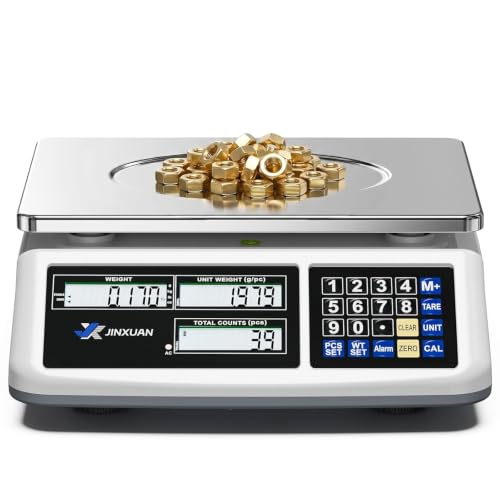 Counting Scale (66lb/30kg, 0.1g), lb/oz/g/kg Industrial Parts Scale with Dual LCD Display, Digital Inventory Scale for Small Parts Coins Pieces Tickets, Precision Gram Scale with Alarm Mode - style: 30kg x 0.1g with 3 Displays