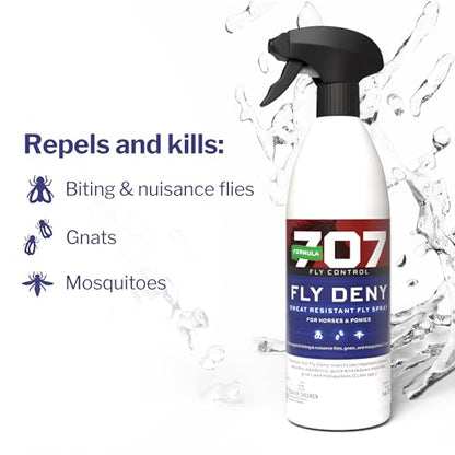 Formula 707 Fly Deny Spray for Horses & Ponies, 32 oz – 14-Day Protection - size: 32 Oz